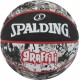 SPALDING Black Red Graffiti Sz7 Rubber Basketball