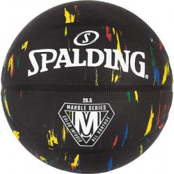 SPALDING Marble Series Black Rainbow Sz7 Rubber Ba